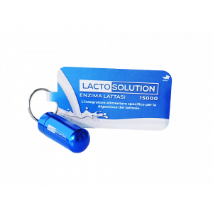 Portachiavi Lactosolution con portapillole ed enzima di lattasi 15000 FCC 2