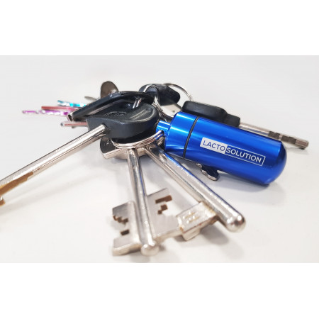 Portapillole Lactosolution attaccato ad un mazzo di chiavi