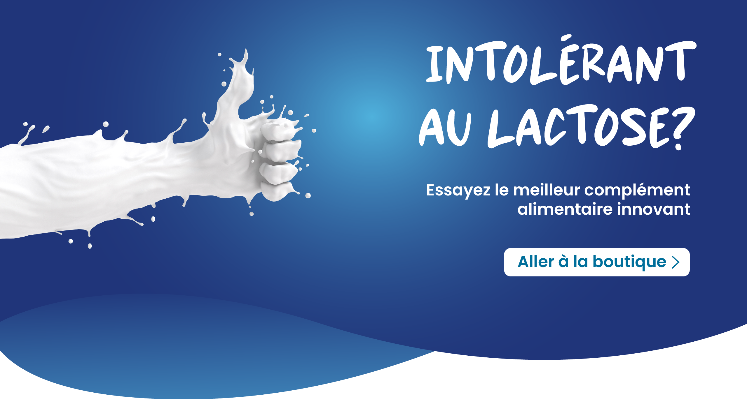 Intolérance au lactose Banner liée à la boutique Lactosolution