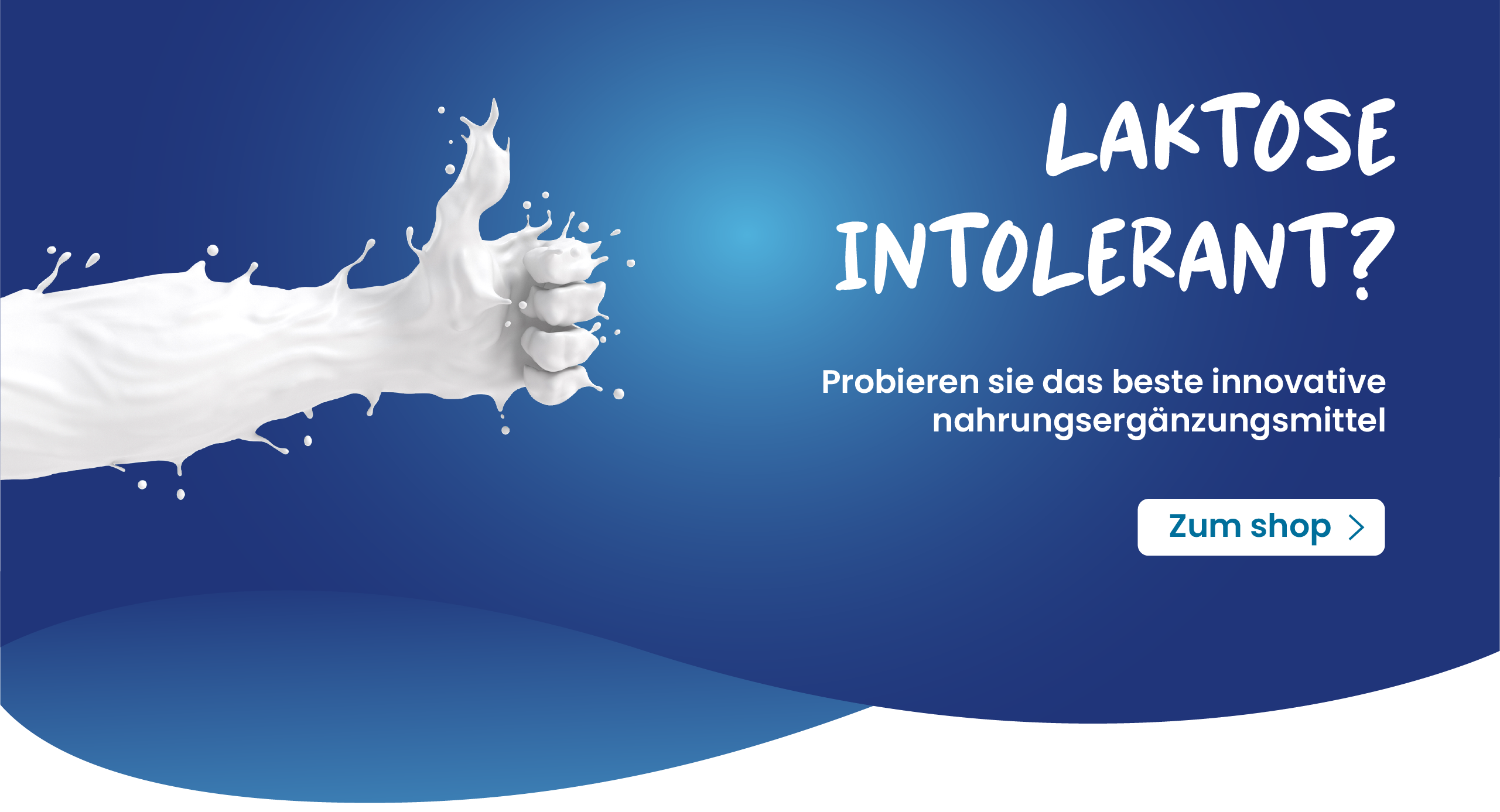 Banner Laktoseintoleranz im Zusammenhang mit dem Lactosolution-Shop