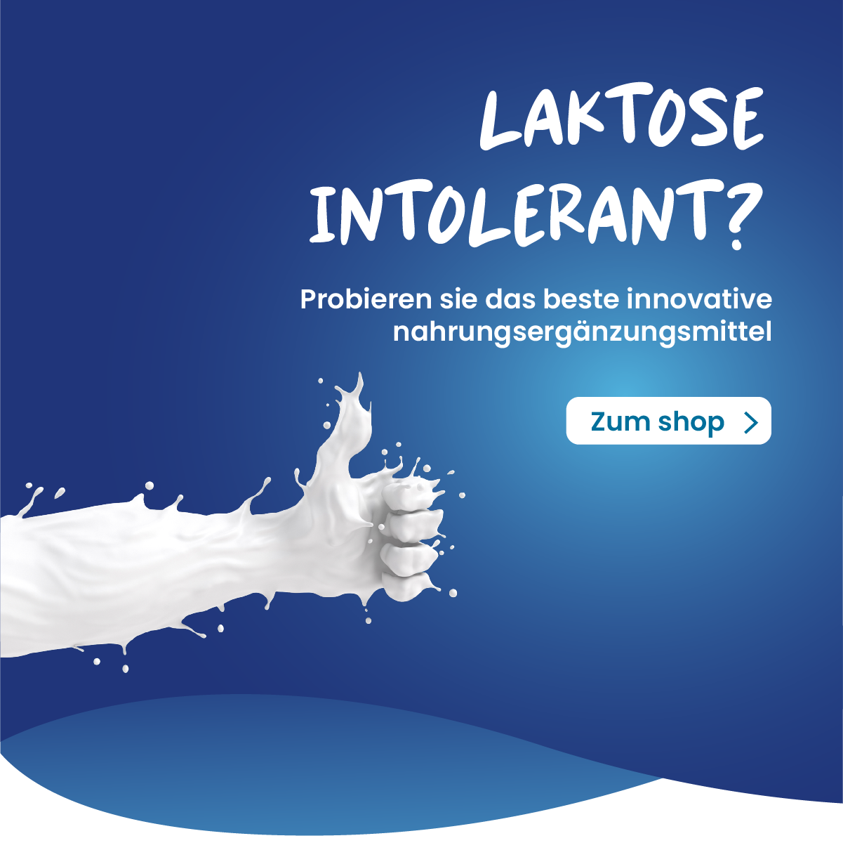 Banner Laktoseintoleranz im Zusammenhang mit dem Lactosolution-Shop